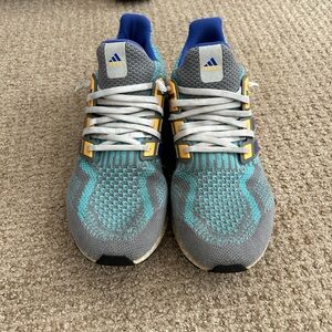 adidas Kids Gray, Teal & Yellow Athletic Sneakers